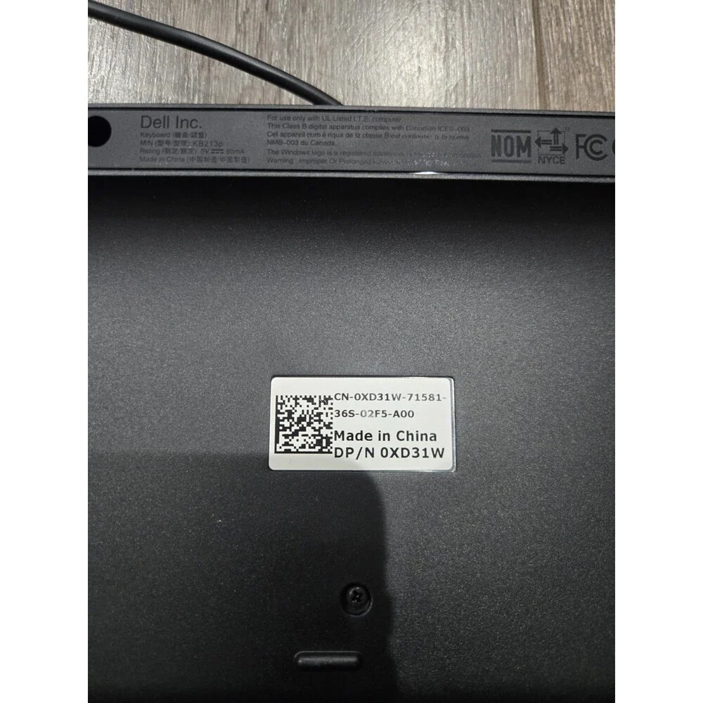 Dell KB213P Wired USB Multimedia Keyboard Black 104-Key 0XD31W Tested